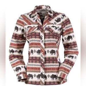 Women's Outback Trading Lorelei Buffalo Aztec Shacket Shirt Medium